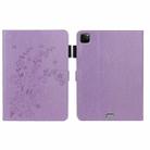 For iPad Pro 11 inch 2020 / 2018 Embossed Plum Bossom Pattern Smart Leather Tablet Case(Purple) - 1