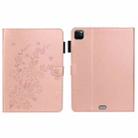 For iPad Pro 11 inch 2020 / 2018 Embossed Plum Bossom Pattern Smart Leather Tablet Case(Rose Gold) - 1