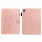 For iPad mini 6 Embossed Plum Bossom Pattern Smart Leather Tablet Case(Rose Gold) - 1