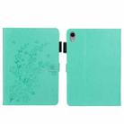 For iPad mini 6 Embossed Plum Bossom Pattern Smart Leather Tablet Case(Green) - 1