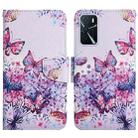 For OPPO A16 Painted Pattern Flip Leather Phone Case(Bright Butterfly) - 1