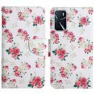 For OPPO A16 Painted Pattern Flip Leather Phone Case(Red Peony) - 1