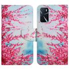 For OPPO A16 Painted Pattern Flip Leather Phone Case(Cherry Blossoms) - 1