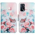 For OPPO A16 Painted Pattern Flip Leather Phone Case(Peony Butterfly) - 1