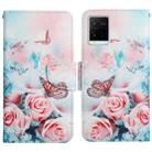 For vivo Y21 / Y21S / Y33S Painted Pattern Flip Leather Phone Case(Peony Butterfly) - 1