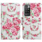 For Xiaomi Redmi 10 Painted Pattern Flip Leather Phone Case(Rose Flower) - 1
