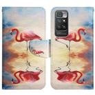 For Xiaomi Redmi 10 Painted Pattern Flip Leather Phone Case(Flamingo) - 1