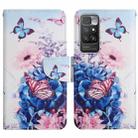 For Xiaomi Redmi 10 Painted Pattern Flip Leather Phone Case(Purple Butterfly) - 1