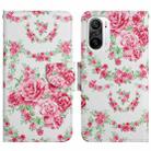 For Xiaomi Redmi K40 Painted Pattern Flip Leather Phone Case(Rose Flower) - 1