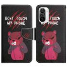 For Xiaomi Redmi K40 Painted Pattern Flip Leather Phone Case(Red Bear) - 1