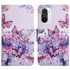 For Xiaomi Redmi K40 Painted Pattern Flip Leather Phone Case(Bright Butterfly) - 1