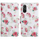 For Xiaomi Redmi K40 Painted Pattern Flip Leather Phone Case(Red Peony) - 1