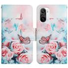 For Xiaomi Redmi K40 Painted Pattern Flip Leather Phone Case(Peony Butterfly) - 1