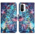 For Xiaomi Redmi K40 Painted Pattern Flip Leather Phone Case(Starry Mandala) - 1