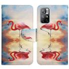 For Xiaomi Redmi Note 11 5G China Painted Pattern Flip Leather Phone Case(Flamingo) - 1