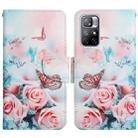 For Xiaomi Redmi Note 11 5G China Painted Pattern Flip Leather Phone Case(Peony Butterfly) - 1
