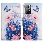 For Xiaomi Redmi Note 11 5G China Painted Pattern Flip Leather Phone Case(Purple Butterfly) - 1