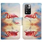 For Xiaomi Redmi Note 11 Pro 5G China Painted Pattern Flip Leather Phone Case(Flamingo) - 1