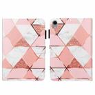 For iPad mini 6 Cross Texture Painted Smart Leather Tablet Case(Pink Marble) - 1