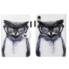 For iPad mini 6 Cross Texture Painted Smart Leather Tablet Case(Black Owl) - 1
