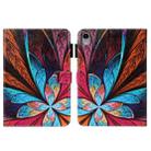 For iPad mini 6 Cross Texture Painted Smart Leather Tablet Case(Colorful Flower) - 1