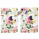 For iPad mini 6 Cross Texture Painted Smart Leather Tablet Case(White Peony) - 1