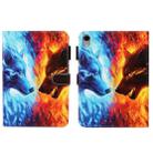 Cross Texture Painted Smart Leather Tablet Case For iPad mini 6(Flaming Wolf) - 1