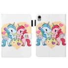 For iPad mini 6 Cross Texture Painted Smart Leather Tablet Case(Couple Unicorn) - 1