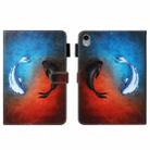 For iPad mini 6 Cross Texture Painted Smart Leather Tablet Case(Fish) - 1