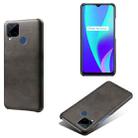 For OPPO Realme C15 Calf Texture PC + PU Phone Case(Black) - 1
