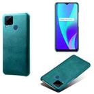 For OPPO Realme C15 Calf Texture PC + PU Phone Case(Green) - 1