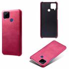 For OPPO Realme C15 Calf Texture PC + PU Phone Case(Rose Red) - 2