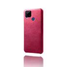 For OPPO Realme C15 Calf Texture PC + PU Phone Case(Rose Red) - 3