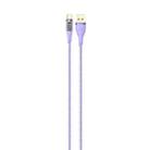 USAMS US-SJ572 Type-C / USB-C 66W Aluminum Alloy Transparent Charging Cata Cable, Length: 1.2m(Purple) - 1