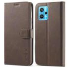 For OPPO Realme 9 4G/ Realme 9 Pro+ LC.IMEEKE Calf Texture Leather Phone Case(Coffee) - 1