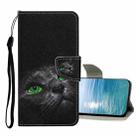 For Xiaomi Redmi 10C Colored Drawing Pattern Flip Leather Case(Black Cat) - 1