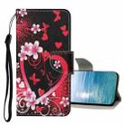 For Xiaomi Redmi 10C Colored Drawing Pattern Flip Leather Case(Red Heart) - 1