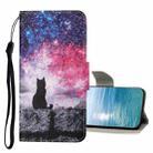 For Xiaomi Redmi 10C Colored Drawing Pattern Flip Leather Case(Star Sky Cat) - 1