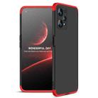 For Realme 9 Pro GKK Three Stage Splicing Full Coverage PC Phone Case(Black Red) - 1