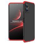 For vivo T1 5G GKK Three Stage Splicing Full Coverage PC Phone Case(Black Red) - 1