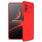 For Xiaomi Poco M4 Pro 5G GKK Three Stage Splicing Full Coverage PC Phone Case(Red) - 1