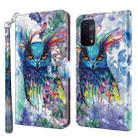 For OPPO A54 5G / A74 5G 3D Painting Pattern Flip Leather Phone Case(Watercolor Owl) - 1