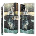 For OPPO A74 4G 3D Painting Pattern Flip Leather Phone Case(Cat Tiger) - 1