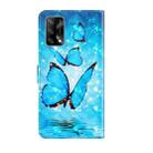 For OPPO A74 4G 3D Painting Pattern Flip Leather Phone Case(Three Butterflies) - 3