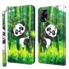 For OPPO A74 4G 3D Painting Pattern Flip Leather Phone Case(Panda Bamboo) - 1