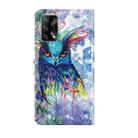 For OPPO A74 4G 3D Painting Pattern Flip Leather Phone Case(Watercolor Owl) - 3