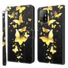 For OPPO A94 5G / A95 5G 3D Painting Pattern Flip Leather Phone Case(Gold Butterfly) - 1