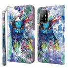 For OPPO A94 5G / A95 5G 3D Painting Pattern Flip Leather Phone Case(Watercolor Owl) - 1