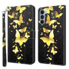 For Motorola Moto G200 5G / Edge S30 3D Painting Pattern Flip Leather Phone Case(Gold Butterfly) - 1