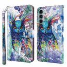 For Motorola Moto G200 5G / Edge S30 3D Painting Pattern Flip Leather Phone Case(Watercolor Owl) - 1